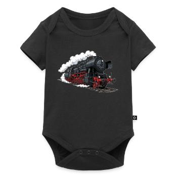 Steam locomotive 52 8154 - Baby Premium short-sleeve bodysuit - black - Front
