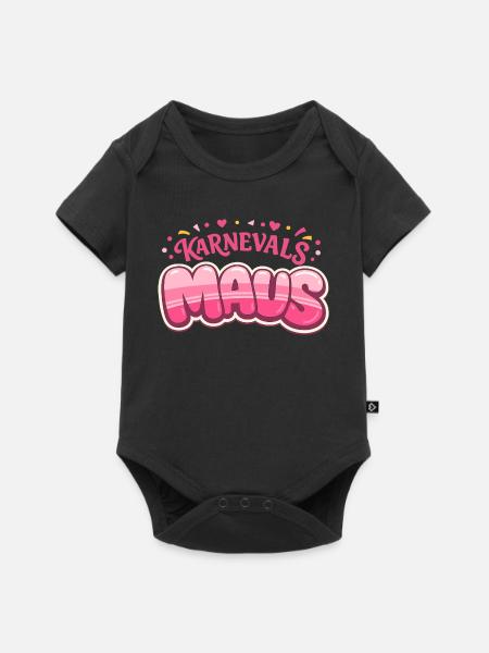 Karnevalsmaus Köln – Kölner Karneval - Baby Premium Kurzarmbody - Schwarz