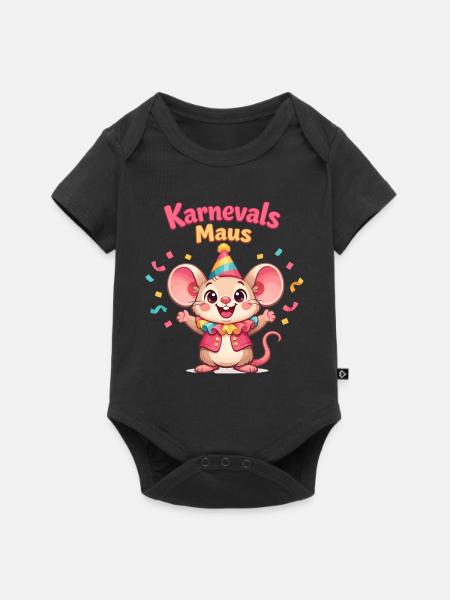 Karnevalsmaus Kölsche Mädsche – Kölle Alaaf - Baby Premium Kurzarmbody - Schwarz