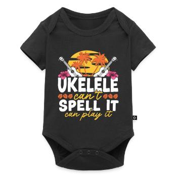 Hawaiian Ukulele Uke Ukulele Can't - Baby Premium short-sleeve bodysuit - black - Front