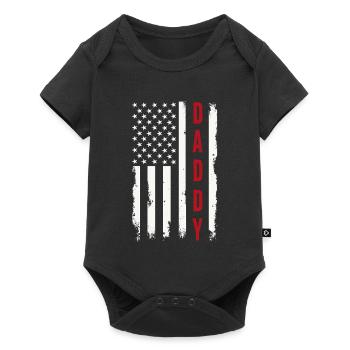 Daddy US Flag Patriotic Father America - Baby Premium short-sleeve bodysuit - black - Front