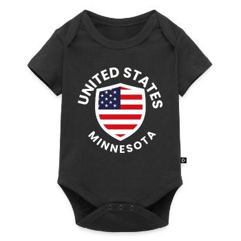 Conception du Minnesota Shield des États-Unis patriotiques - Body à manches courtes Premium Bébé - noir - Devant