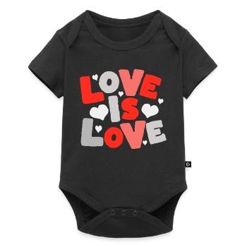 Love Is Love – Colorful Typo with Hearts - Baby Premium short-sleeve bodysuit - black - Front