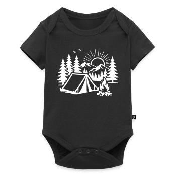 Camp nature sous tente - Body à manches courtes Premium Bébé - noir - Devant