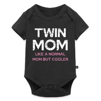 Zwillingsmama – cooler als normale Mama - Baby Premium Kurzarmbody - Schwarz - Vorne