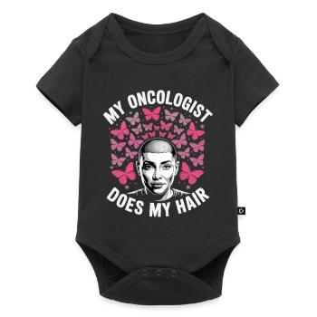 Mon oncologue coiffe mes cheveux - Body à manches courtes Premium Bébé - noir - Devant