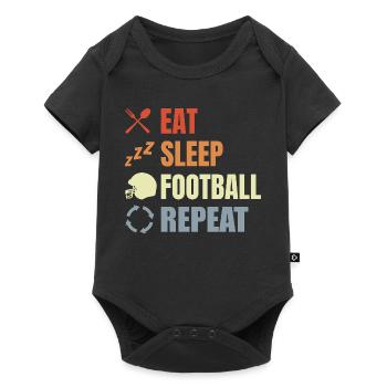 Mange Sommeil Football Répétition - Body à manches courtes Premium Bébé - noir - Devant