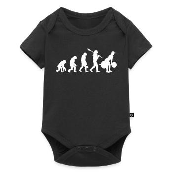 Weightlifting Evolution Female Powerlifter Gym Gif - Baby Premium short-sleeve bodysuit - black - Front