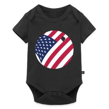 USA Flag Ping Pong Ball Patriotic Table Tennis - Baby Premium short-sleeve bodysuit - black - Front