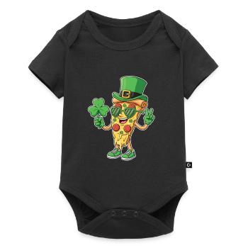 Célébration de la cuisine irlandaise de St Patricks Pizza Clover - Body à manches courtes Premium Bébé - noir - Devant