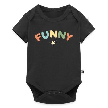 Funny Pastel Letters - Baby Premium short-sleeve bodysuit - black - Front