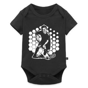 Iconic floorball motif - Baby Premium short-sleeve bodysuit - black - Front