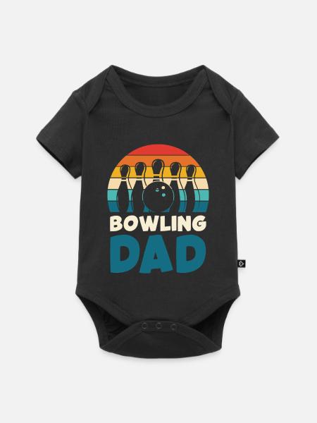 Bowling Dad Retro-Design - Baby Premium Kurzarmbody - Schwarz