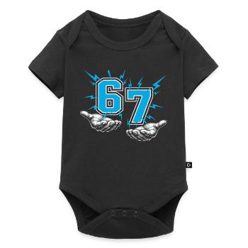 67 six seven - Baby Premium Kurzarmbody - Schwarz - Vorne