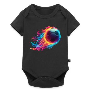 Fiery Football - Soccer Ball Fire - Baby Premium short-sleeve bodysuit - black - Front