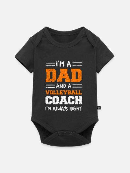 Ich bin Vater und Volleyballcoach - Baby Premium Kurzarmbody - Schwarz