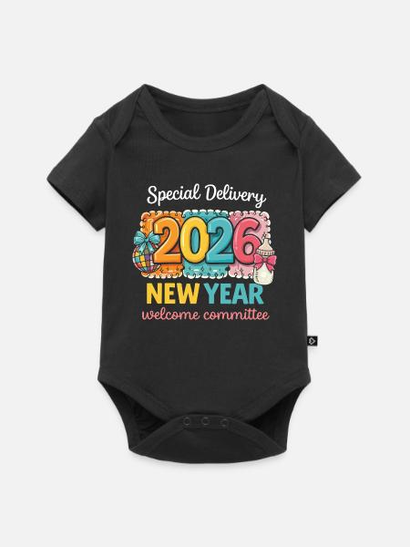 Neujahr 2026 Speziallieferung - Baby Premium Kurzarmbody - Schwarz