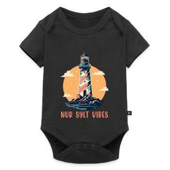 North Sea holiday ONLY SYLT VIBES Fun - Baby Premium short-sleeve bodysuit - black - Front