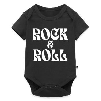 Rock & Roll Retro Typography - Baby Premium short-sleeve bodysuit - black - Front