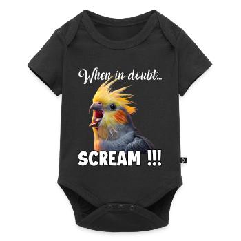 Drôle de T de calopsitte, mème de l’oiseau hurlant - Body à manches courtes Premium Bébé - noir - Devant