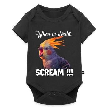 Originelle Outfits Papageien- Nymphensittich Fans - Baby Premium Kurzarmbody - Schwarz - Vorne
