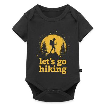 Let's go hiking mountaineer hiker silhouette - Baby Premium short-sleeve bodysuit - black - Front
