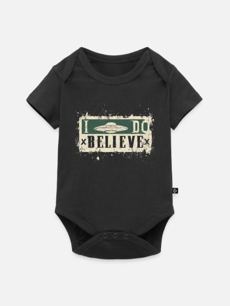 Ich glaube an UFOs - Baby Premium Kurzarmbody - Schwarz