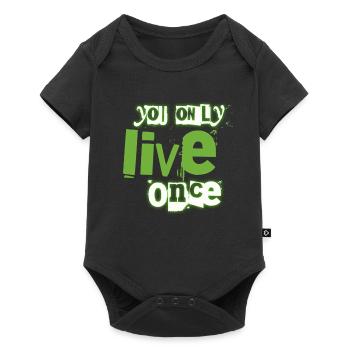 You Only Live Once Green Graffiti Look - Baby Premium short-sleeve bodysuit - black - Front