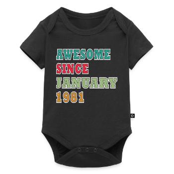 45th Birthday Vintage January Vintage 1981 - Baby Premium short-sleeve bodysuit - black - Front