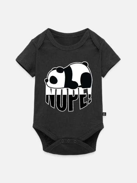 Panda Nope - Baby Premium Kurzarmbody - Schwarz