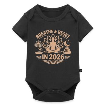 Respiration et redémarrage | Résolutions du Nouvel An 2026 - Body à manches courtes Premium Bébé - noir - Devant