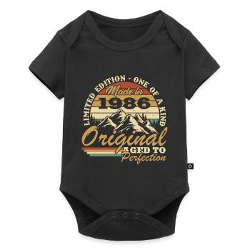 1986 Vintage Rétro Cadeau D'anniversaire - Body à manches courtes Premium Bébé - noir - Devant