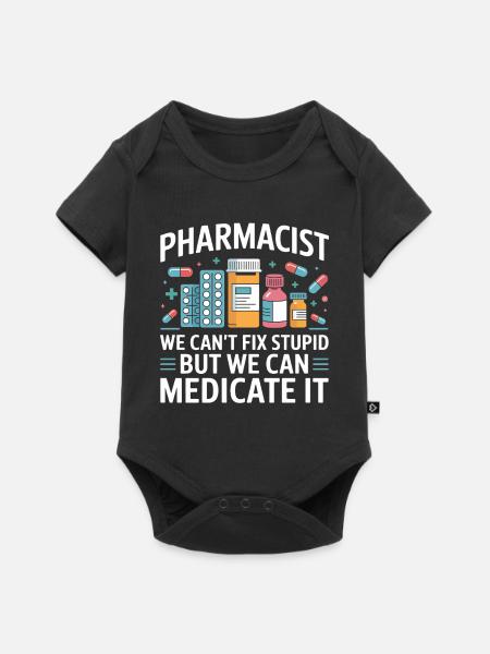 Apotheker Spruch: Medicate It - Baby Premium Kurzarmbody - Schwarz