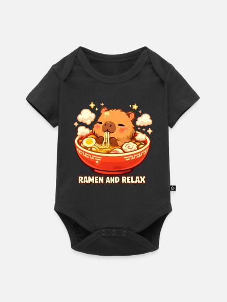Ramen and Relax - Baby Premium Kurzarmbody - Schwarz