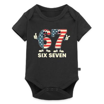 US Flag 67 Memes Six Seven - Baby Premium short-sleeve bodysuit - black - Front