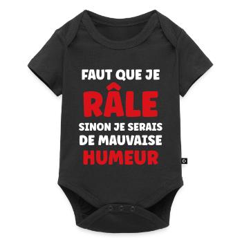Faut que je râle humeur ardente - Body à manches courtes Premium Bébé - noir - Devant