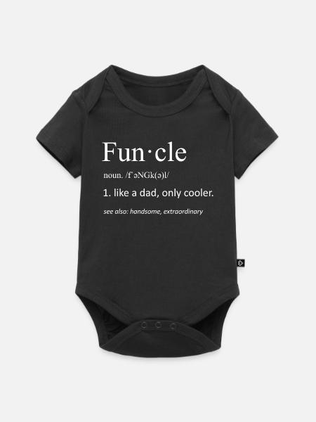 Funcle Definition Funny Uncle Typography Art - Baby Premium kortärmad bodysuit - svart