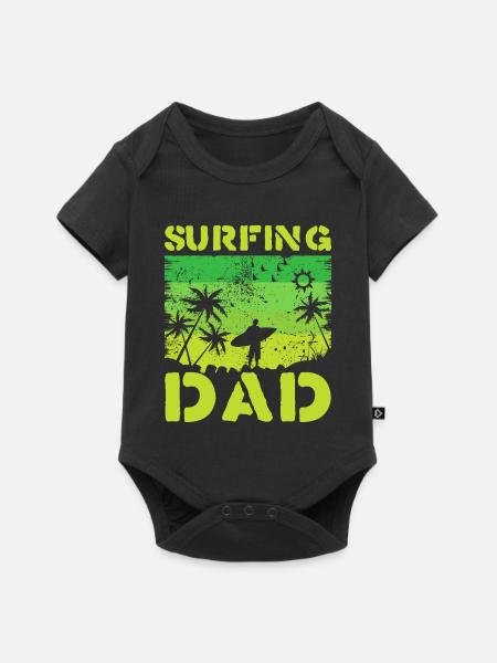 Surfen Dad Retro Grün - Baby Premium Kurzarmbody - Schwarz