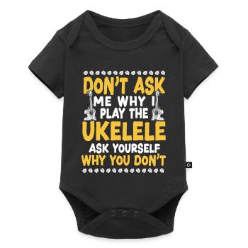 Ukulélé hawaïen Ukulélé Ne Me Demande Pas T - Body à manches courtes Premium Bébé - noir - Devant