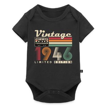 Original 1946 Vintage Birthday Retro - Baby Premium short-sleeve bodysuit - black - Front