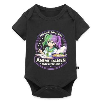 Just a Girl: Anime Ramen Sketching - Baby Premium short-sleeve bodysuit - black - Front