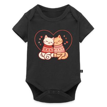 Cats Valentine's Day 67 Six Seven Funny Cute - Baby Premium short-sleeve bodysuit - black - Front