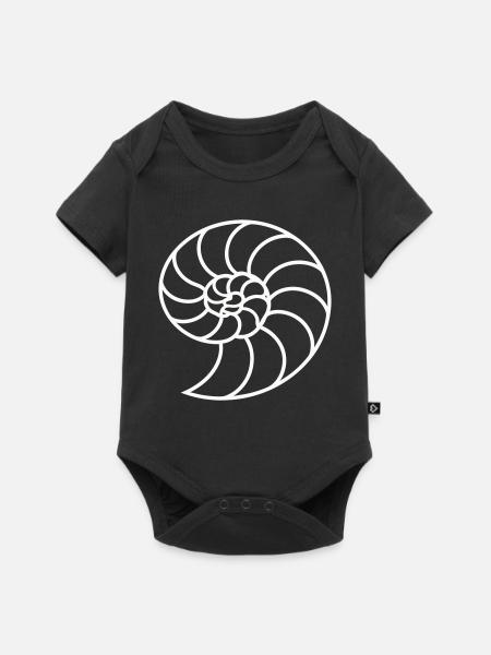 White Nautilus Spiral - Baby Premium short-sleeve bodysuit - black