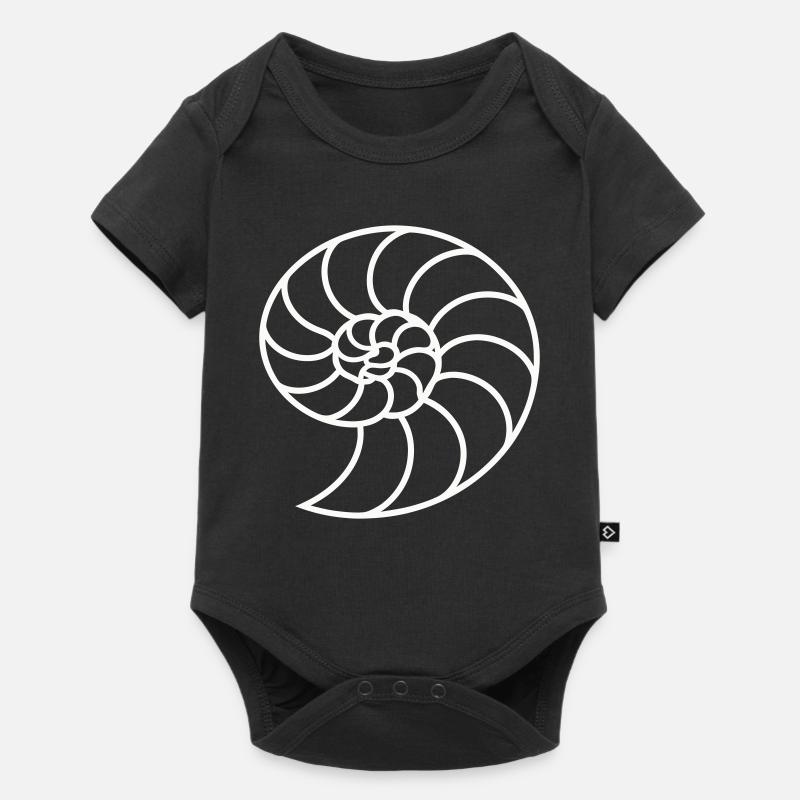 White Nautilus Spiral - Baby Premium short-sleeve bodysuit - black