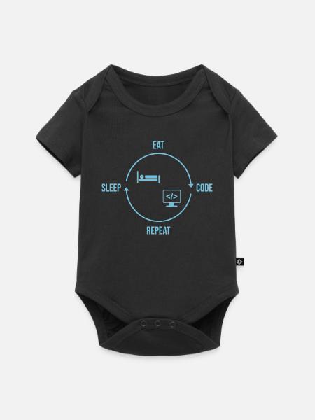 Eat Sleep Code Repeat - Programmierer Kreislauf - Baby Premium Kurzarmbody - Schwarz