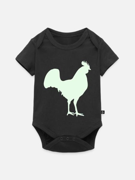 Hahn Silhouette - Baby Premium Kurzarmbody - Schwarz