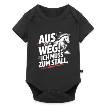 Riding out of the way to the stable horse girl horses - Baby Premium short-sleeve bodysuit - black - Front