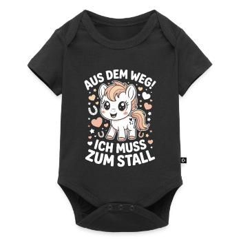 Riding out of the way to the stable horse girl horses - Baby Premium short-sleeve bodysuit - black - Front