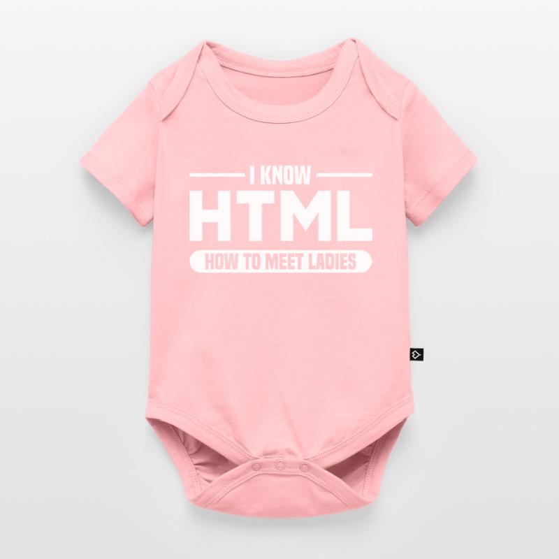 HTML Humor Code Programmer Saying Baby Premium short-sleeve bodysuit