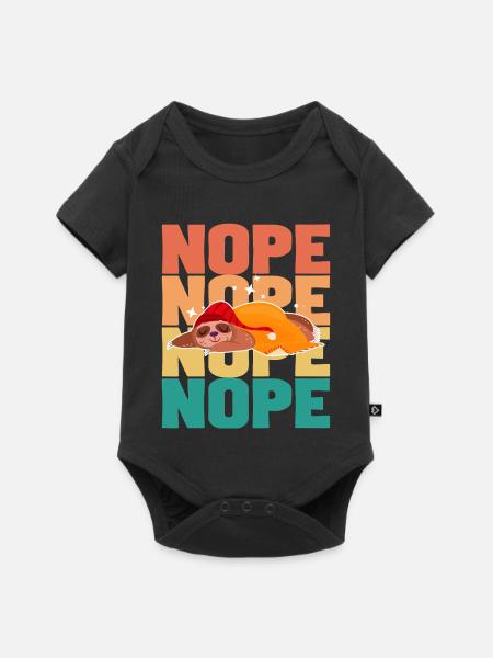 Faultier: Nein. - Baby Premium Kurzarmbody - Schwarz